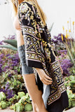 Datura Black Yellow Print Cover Up img 1